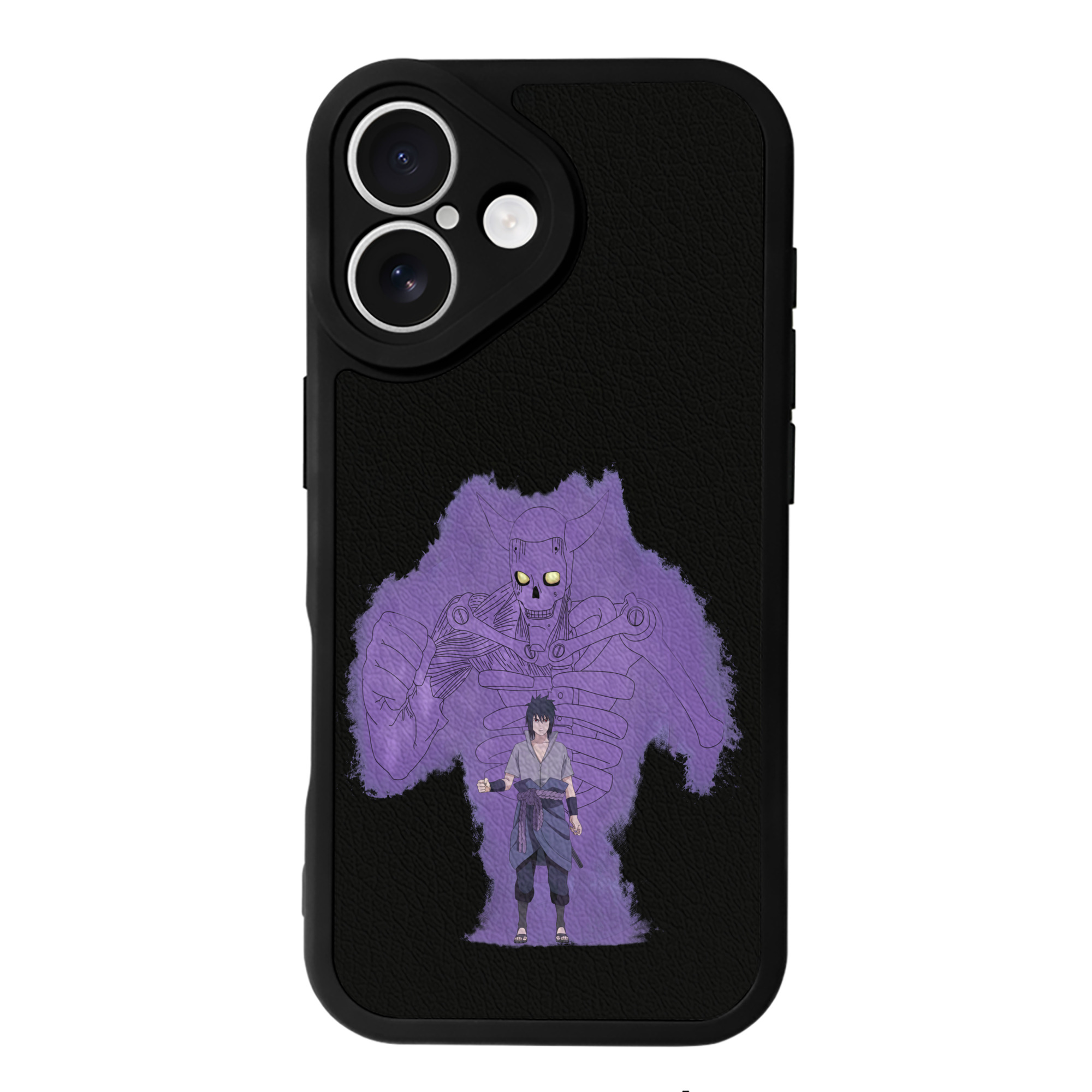 （画像用） NARUTO -ナルト- うちは サスケ Uchiha Sasuke 【iPhone 16シリーズ対応】シリコンスマホケース（レザー調） 材質：シリコン
